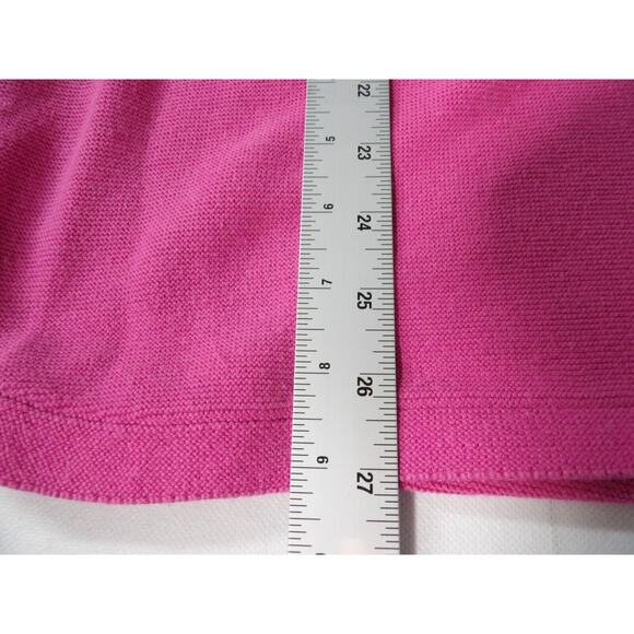 Talbots Plus X (XL) Sweater Pink Tight Knit Pullover Valentines Gold Buttons - Picture 10 of 11